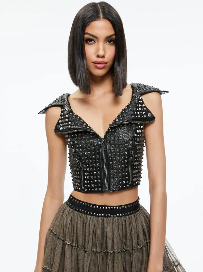 DIGNA STUDDED MOTO TOP